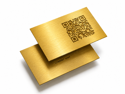 TapKar Bro Metal NFC Business Card – Gold Brushed with Custom QR Code & Laser Engraving